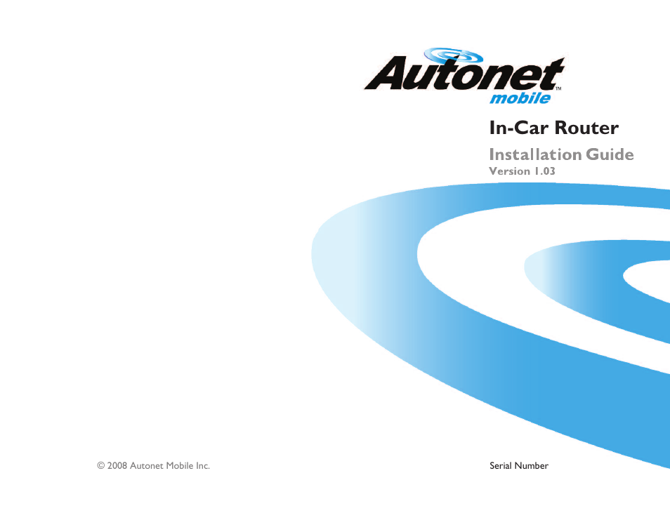 Autonet In-Car Router User Manual | 4 pages