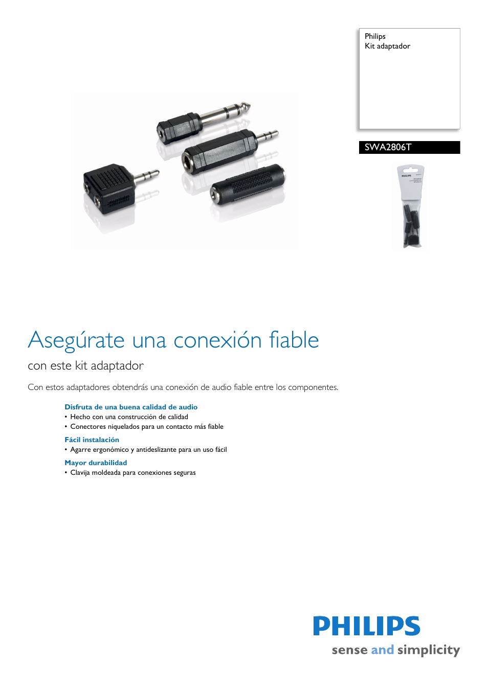 Philips Kit adaptador User Manual | 2 pages