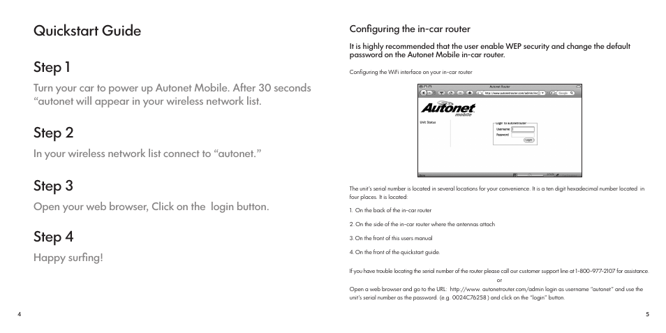 Quickstart guide step 1, Step 2, Step 3 | Step 4 | Autonet mobile Carfi User Manual | Page 3 / 15