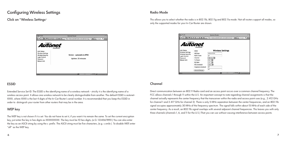 Configuring wireless settings | Autonet In-Car 186-1100-001 User Manual | Page 5 / 16