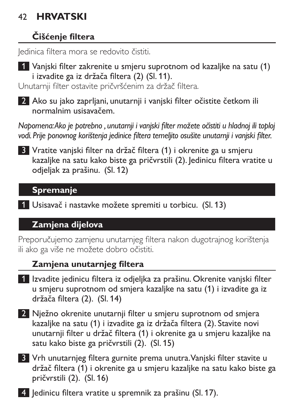 Philips MiniVac Aspirador de mano User Manual | Page 42 / 132