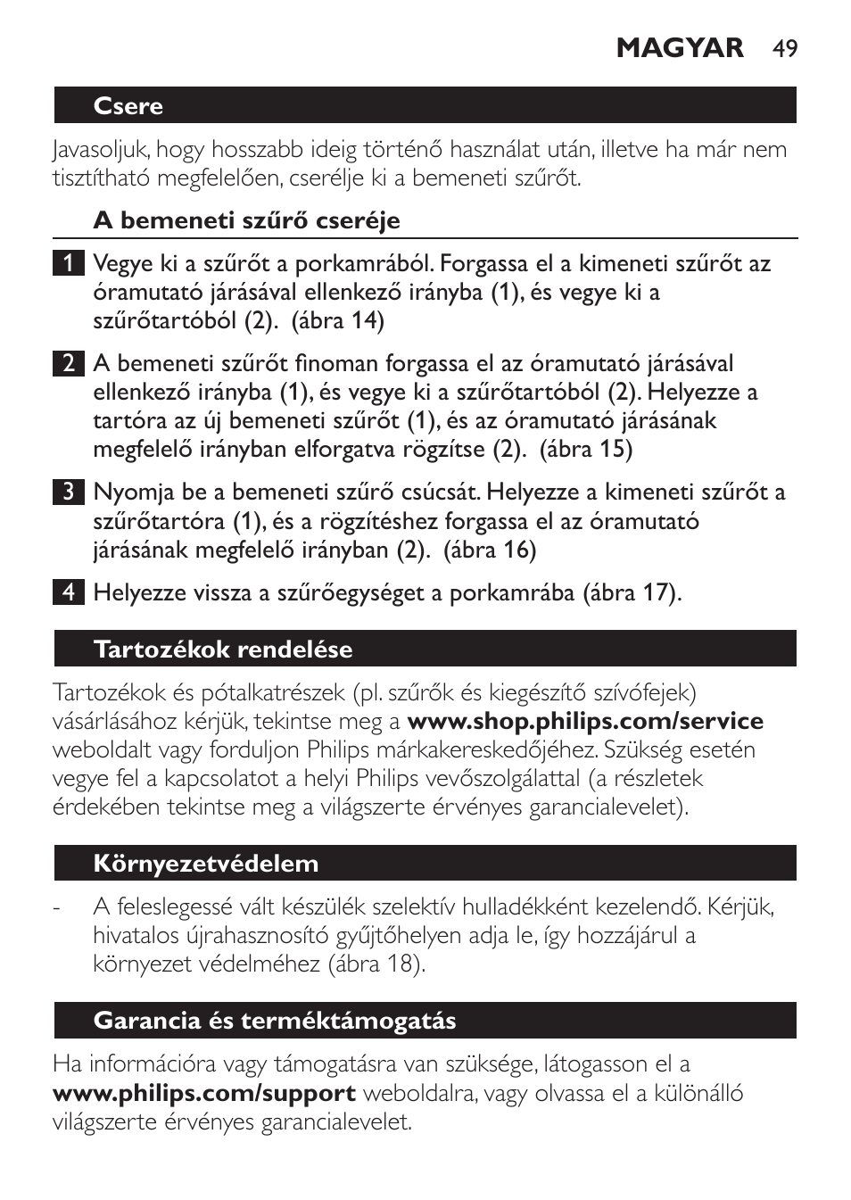 Philips MiniVac Aspirador de mano User Manual | Page 49 / 132