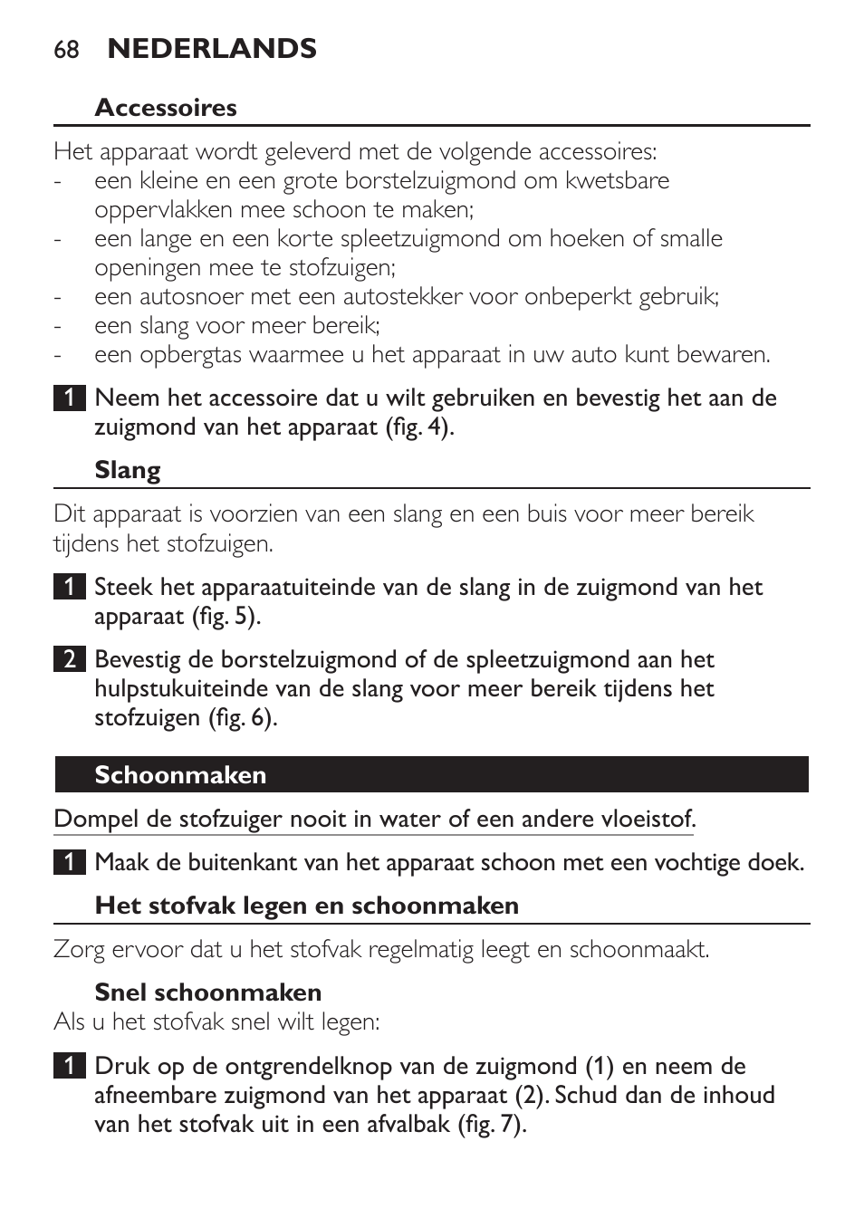 Philips MiniVac Aspirador de mano User Manual | Page 68 / 132