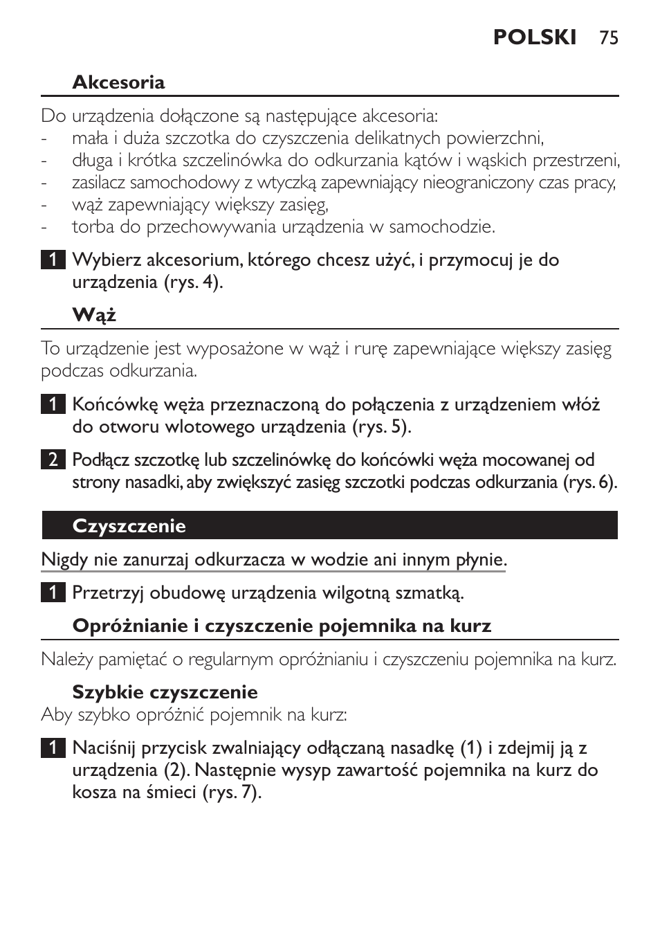 Philips MiniVac Aspirador de mano User Manual | Page 75 / 132