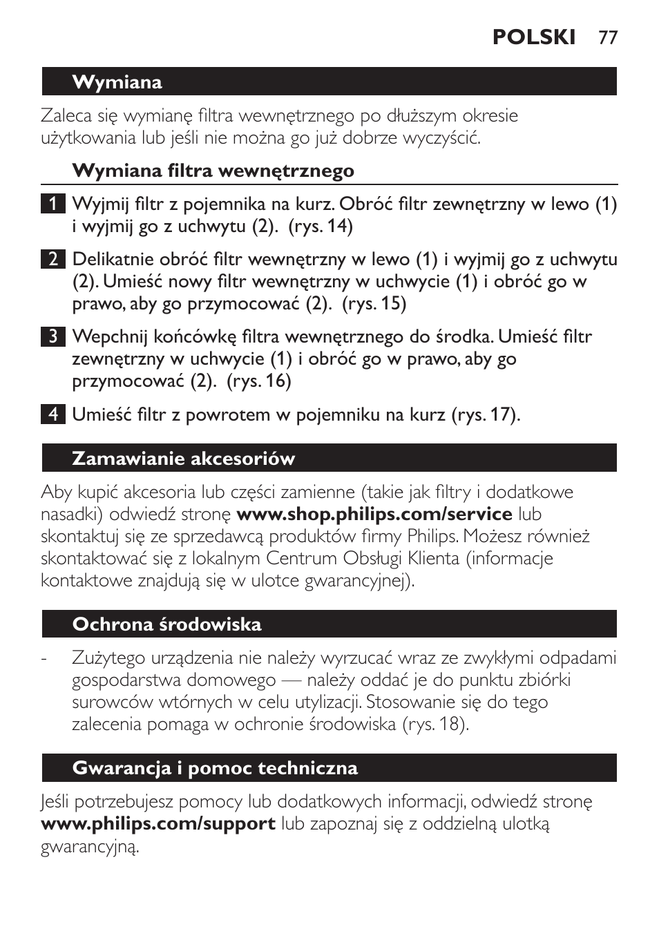 Philips MiniVac Aspirador de mano User Manual | Page 77 / 132