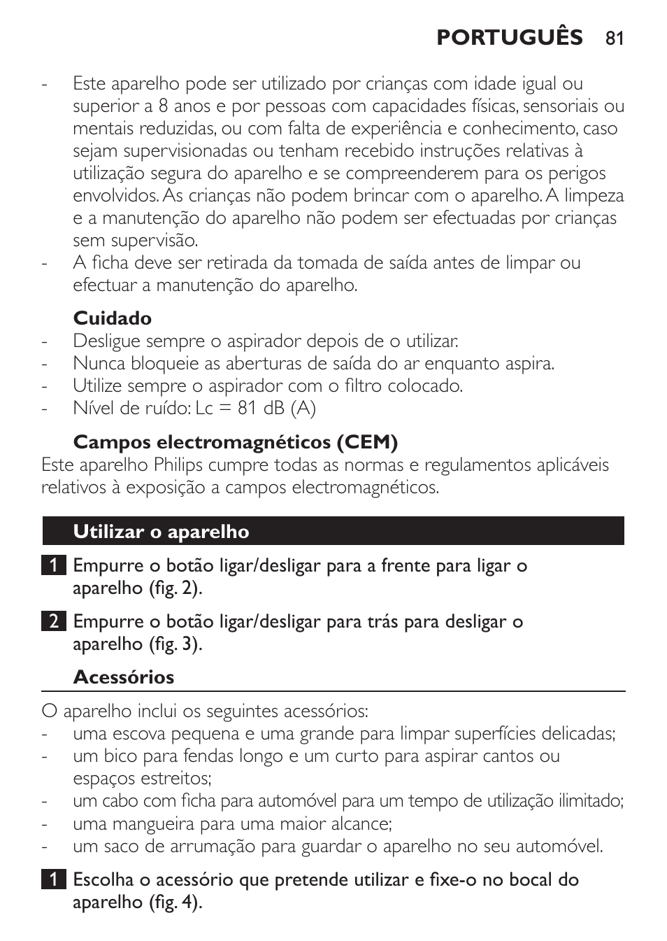 Philips MiniVac Aspirador de mano User Manual | Page 81 / 132
