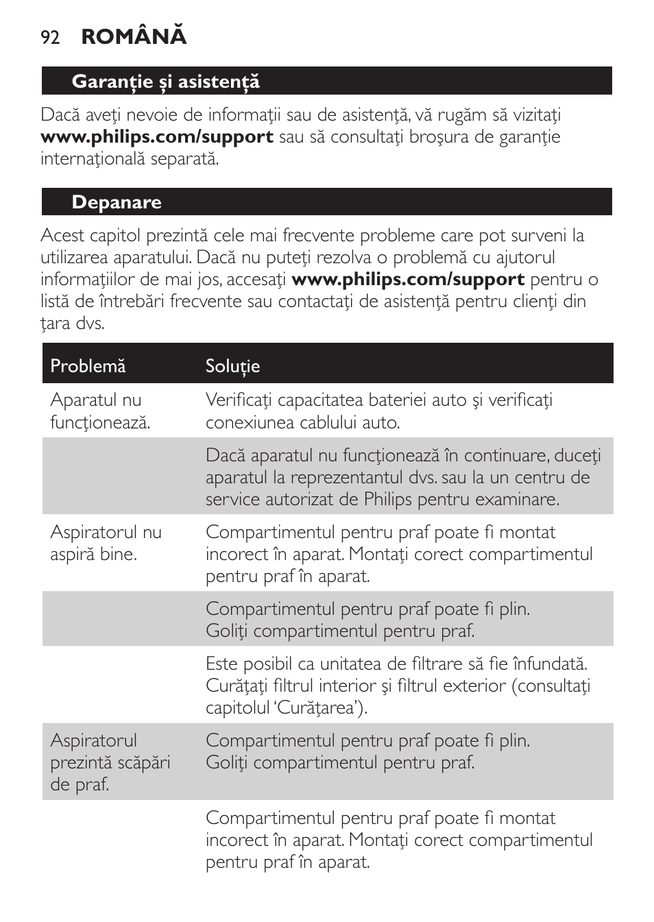 Philips MiniVac Aspirador de mano User Manual | Page 92 / 132