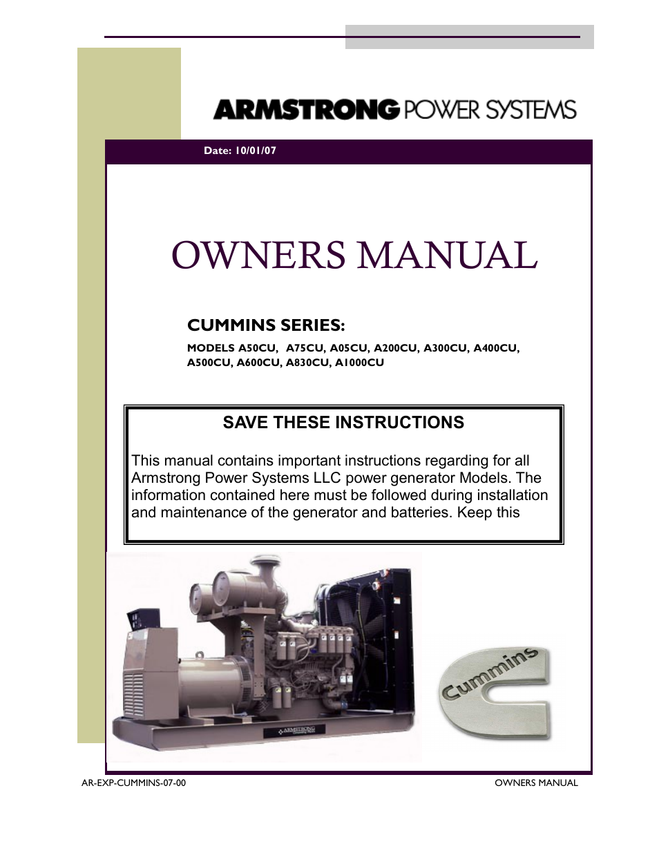 Armstrong World Industries A50CU User Manual | 43 pages