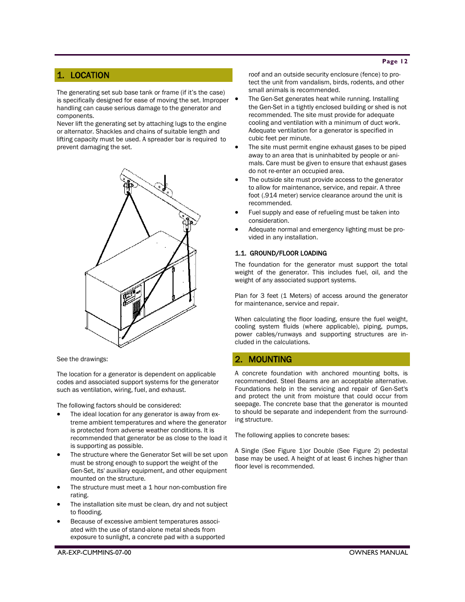 Location, Mounting | Armstrong World Industries A50CU User Manual | Page 12 / 43