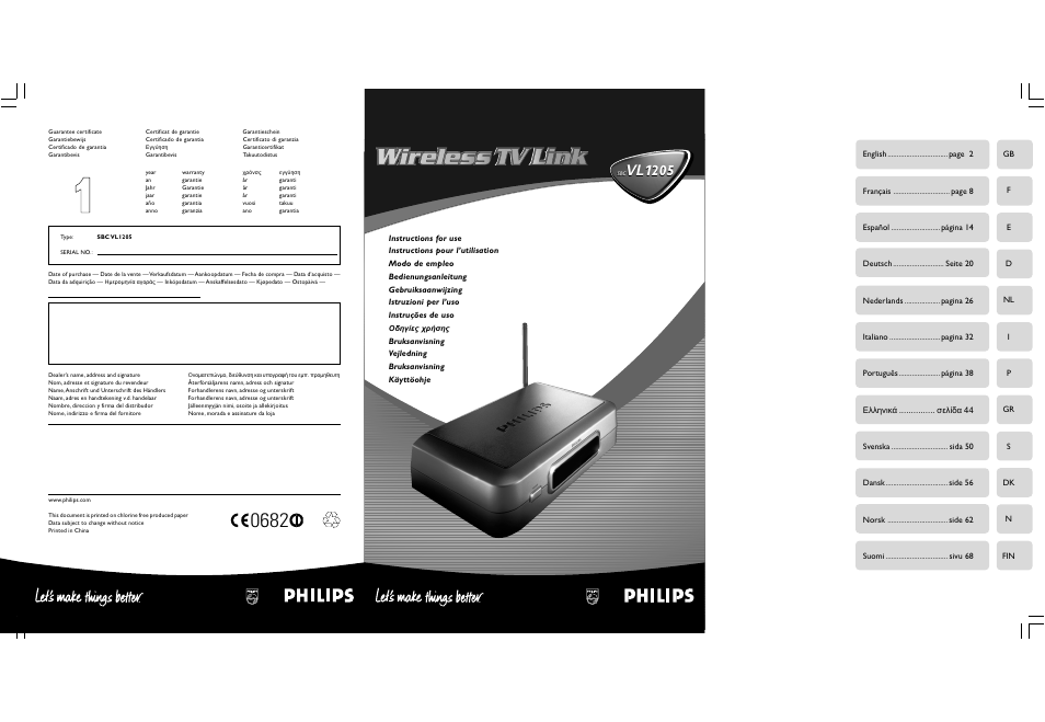 Philips Receptor TV Link adicional User Manual | 39 pages