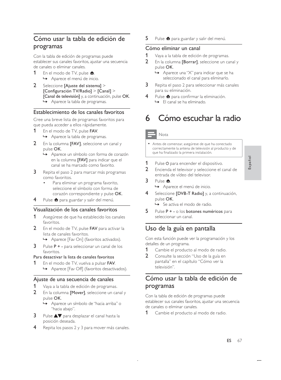 Yprhvfxfkduodudglr, 8vrghodjxtdhqsdqwdood, Yprxvduodwdeodghhglflyqgh programas | Philips Receptor digital User Manual | Page 11 / 35
