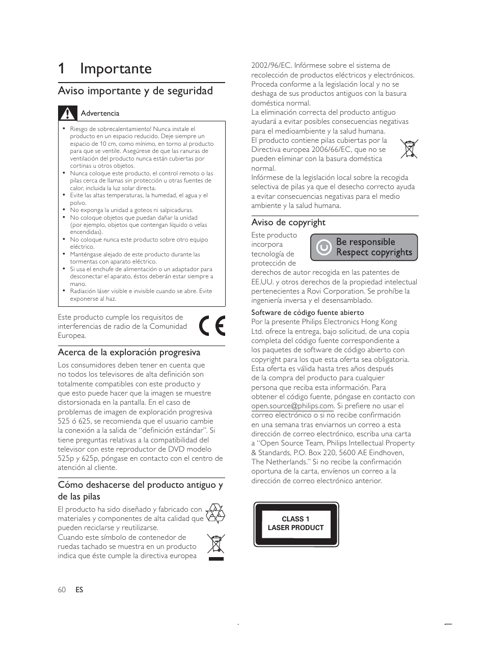 Psruwdqwh, Ylvrlpsruwdqwh\ghvhjxulgdg, Ylvrghfrs\uljkw | Fhufdghodh[sorudflyqsurjuhvlyd | Philips Receptor digital User Manual | Page 4 / 35