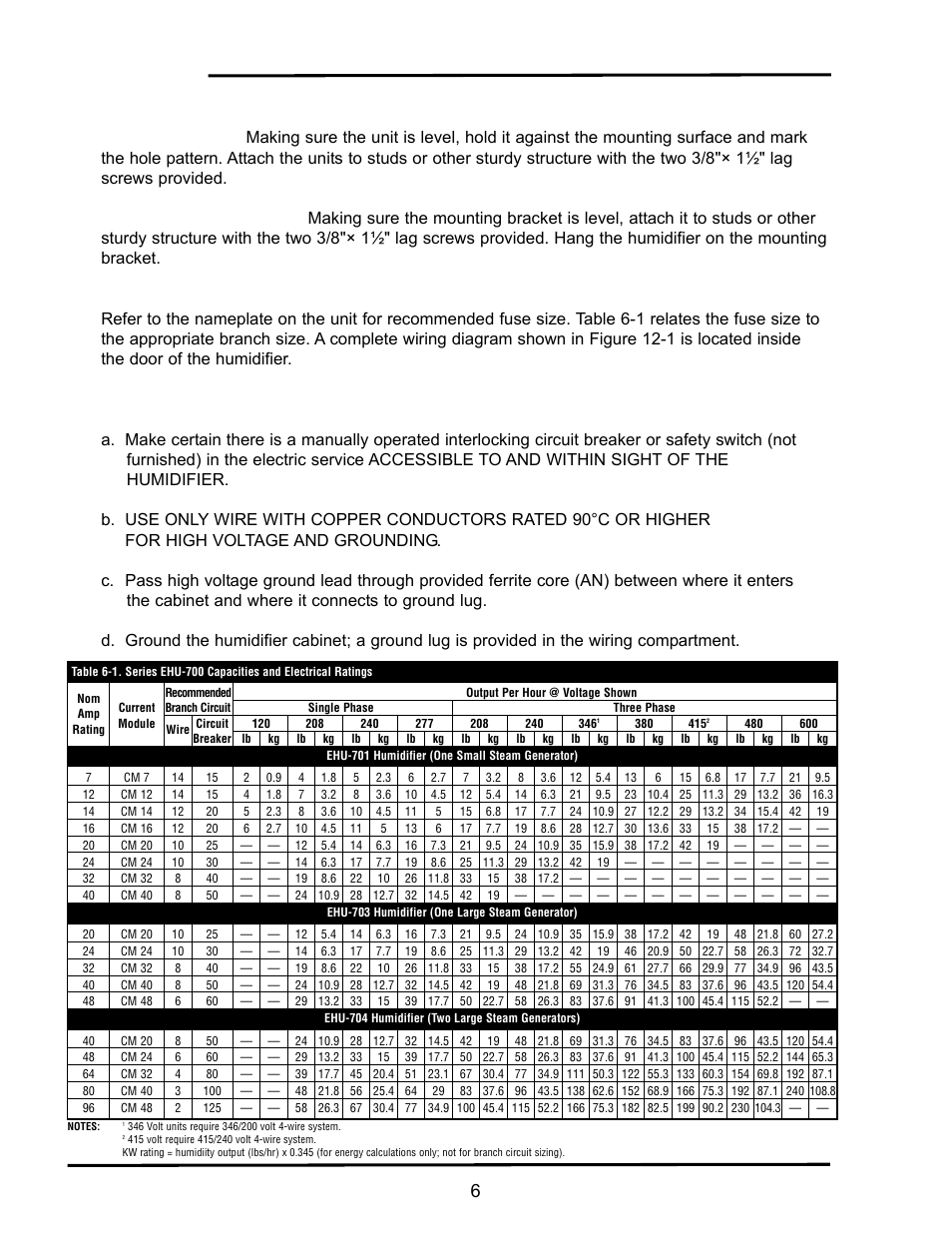 Installation | Armstrong World Industries EHU-703 User Manual | Page 6 / 40