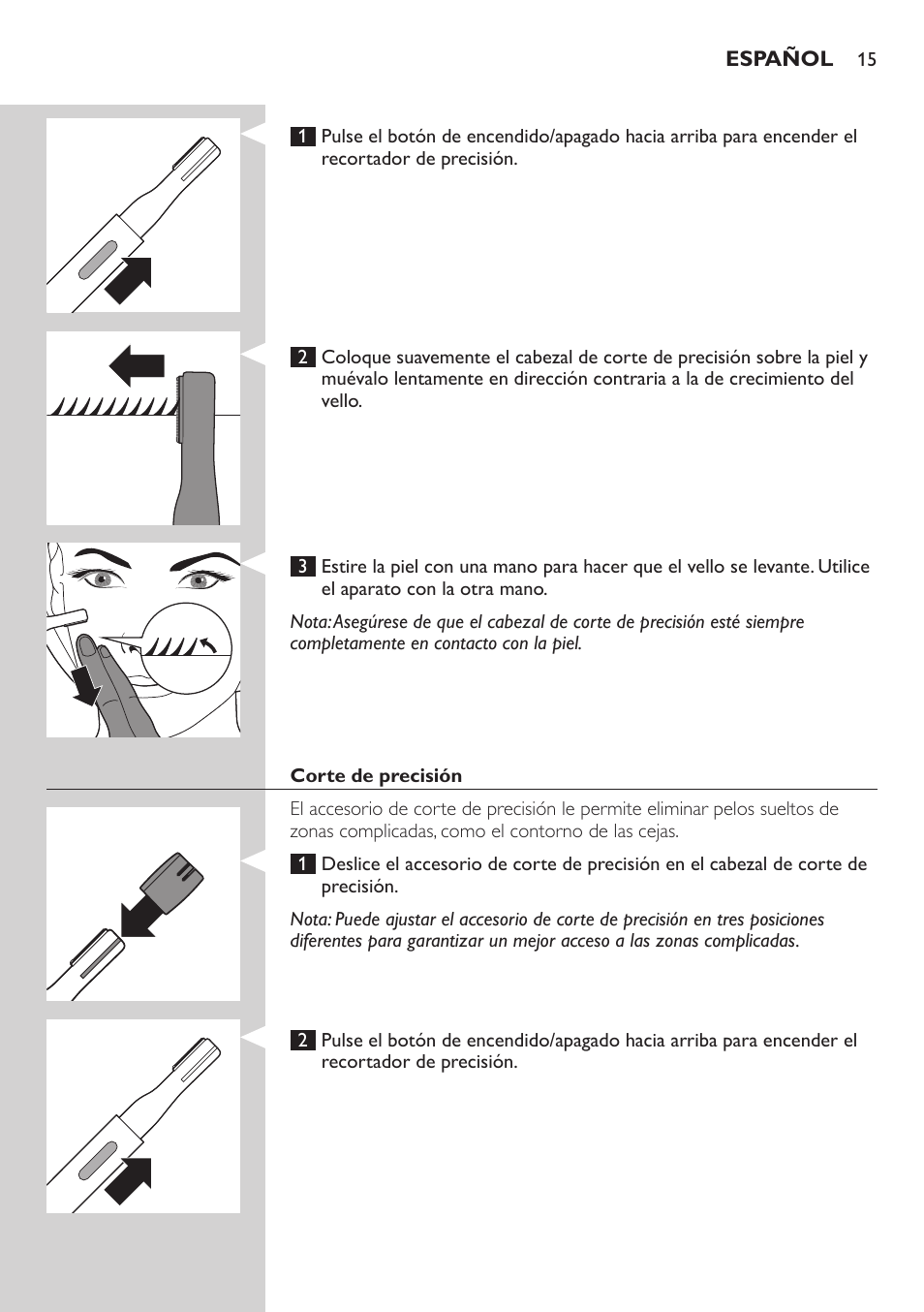 Philips Accesorio recortador de precisión User Manual | Page 15 / 88