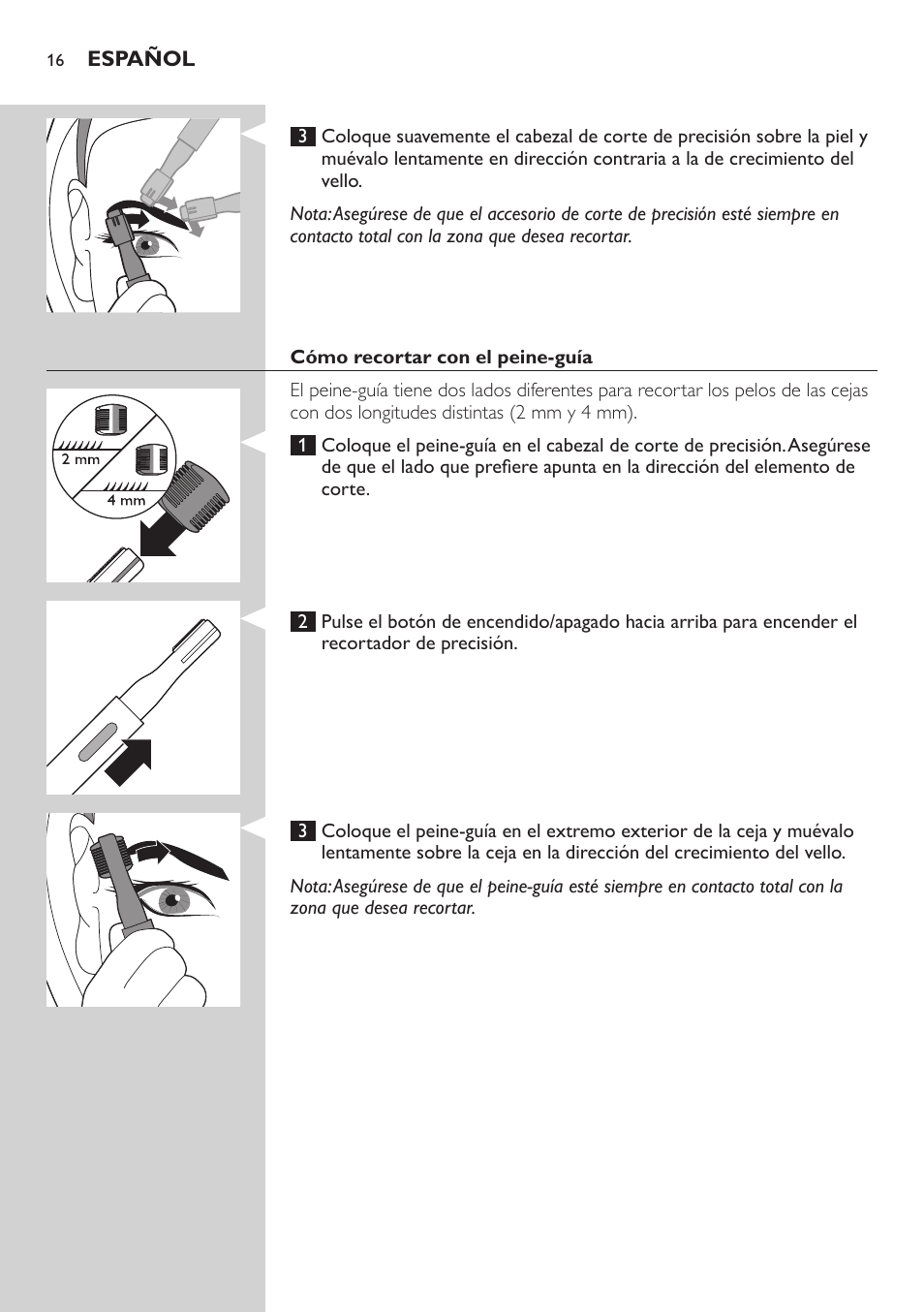 Philips Accesorio recortador de precisión User Manual | Page 16 / 88