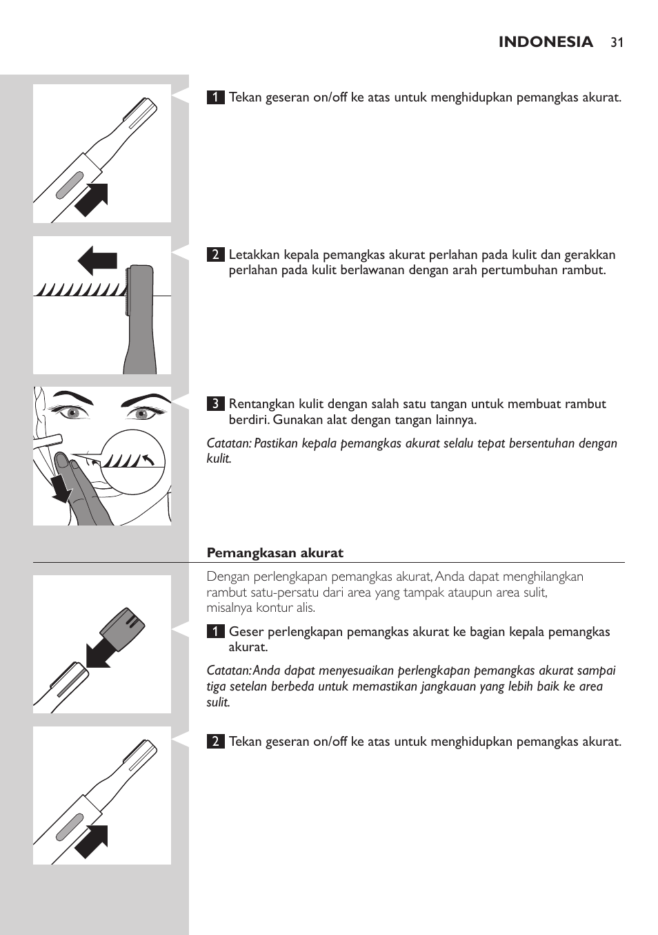 Philips Accesorio recortador de precisión User Manual | Page 31 / 88