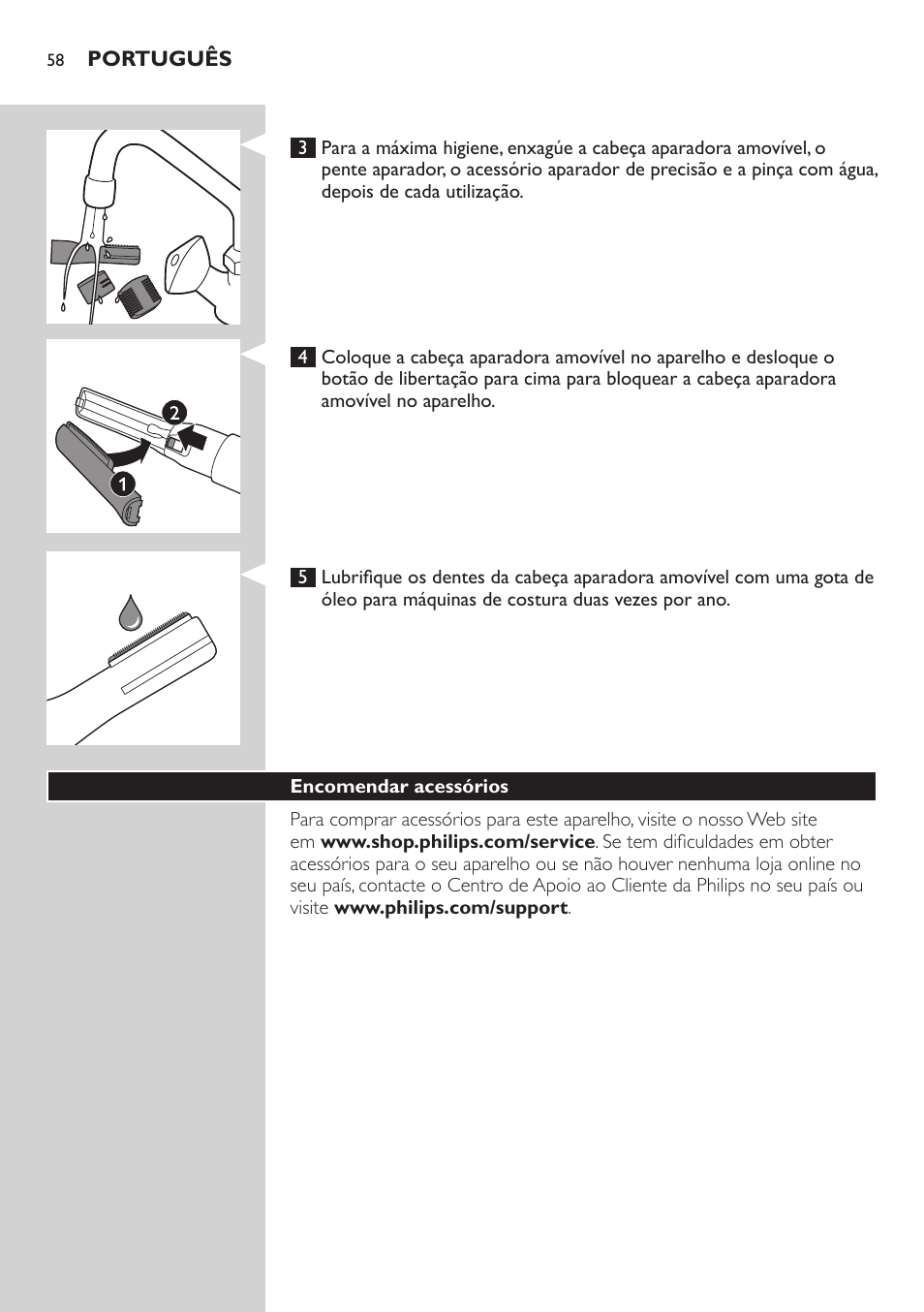 Philips Accesorio recortador de precisión User Manual | Page 58 / 88