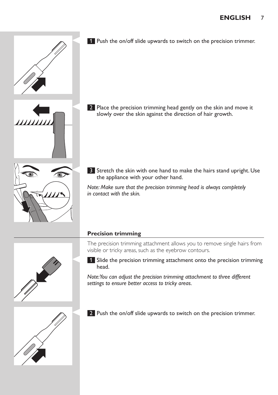 Philips Accesorio recortador de precisión User Manual | Page 7 / 88