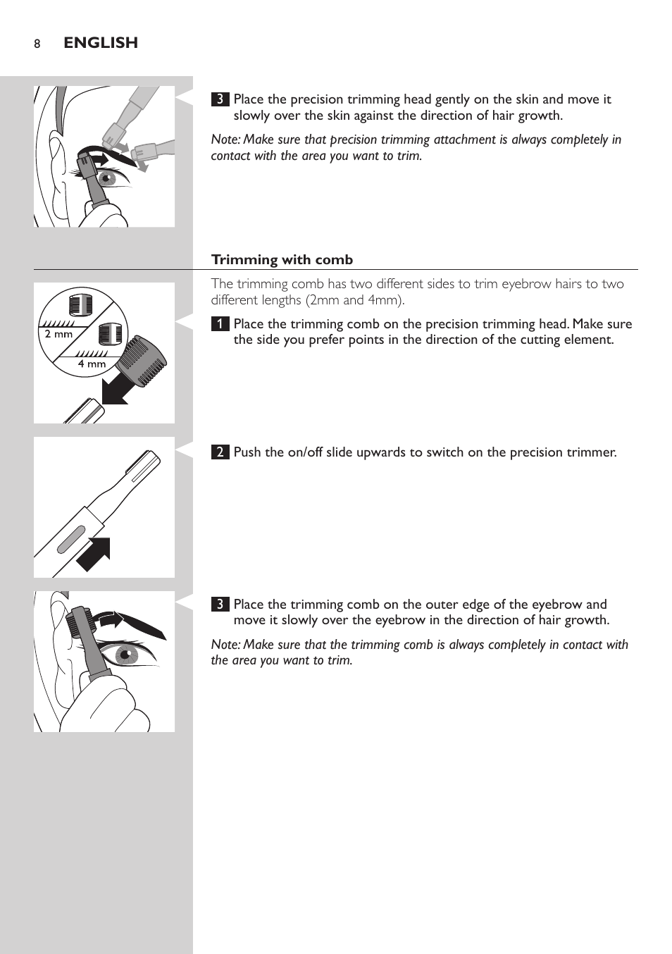 Philips Accesorio recortador de precisión User Manual | Page 8 / 88