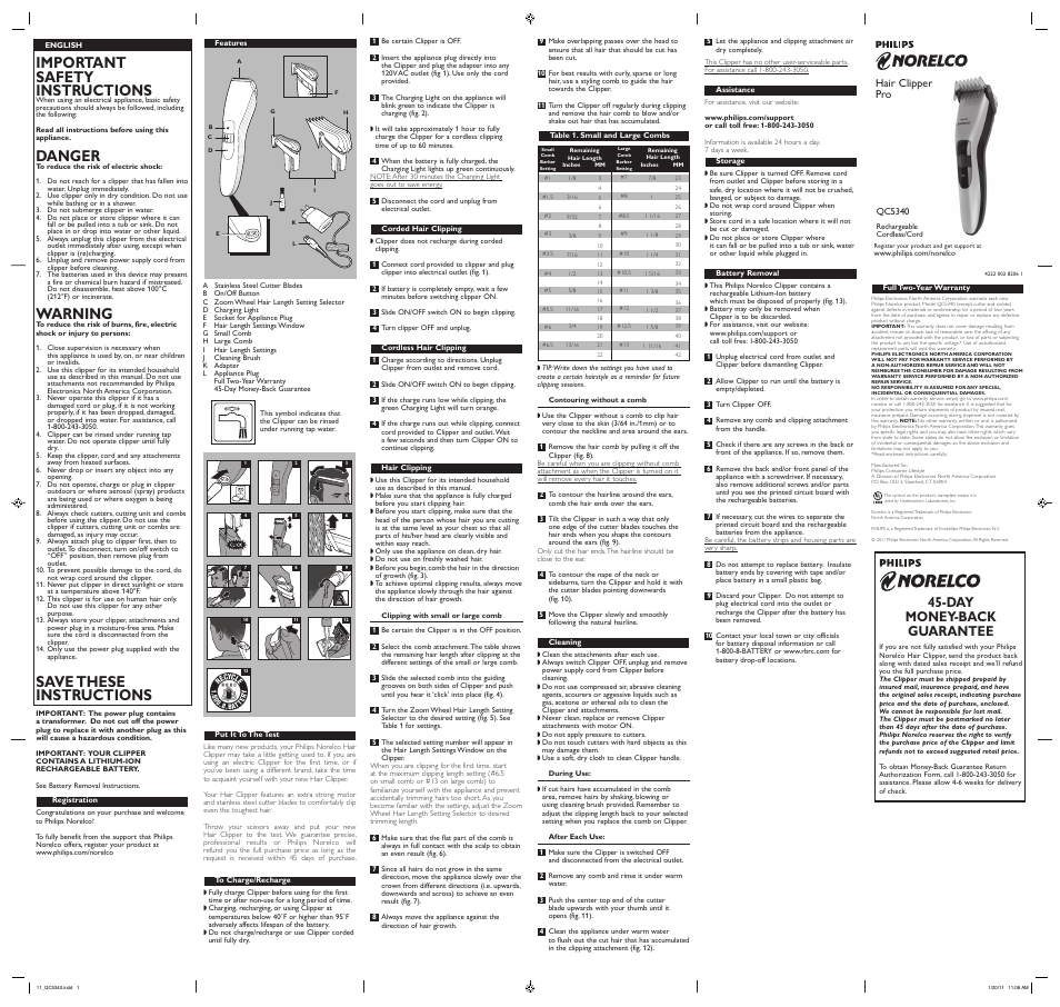 Philips HAIRCLIPPER Series 5000 Cortapelos profesional User Manual | 2 pages