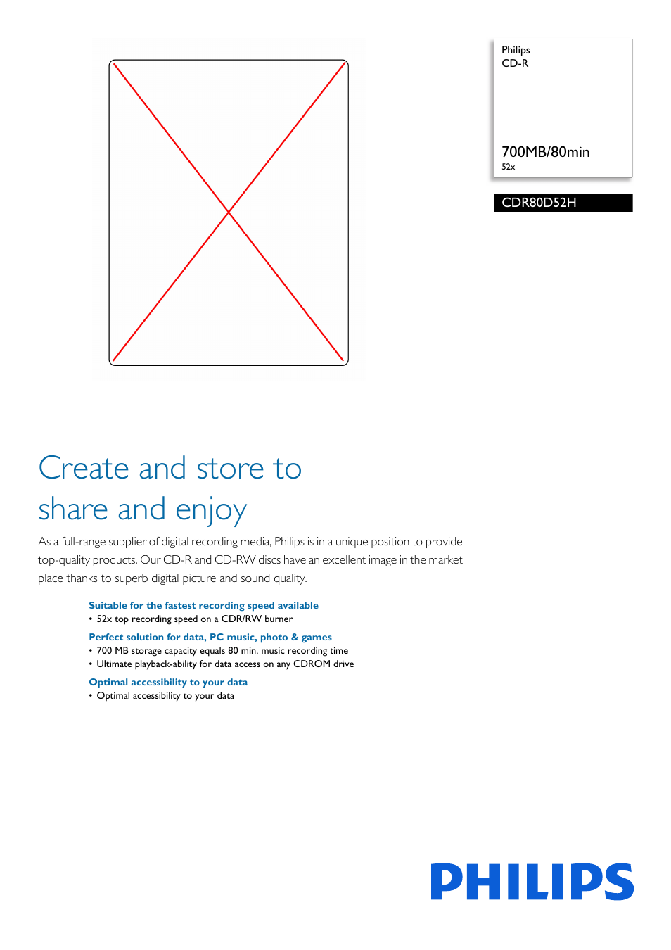 Philips CDR80D52H User Manual | 2 pages