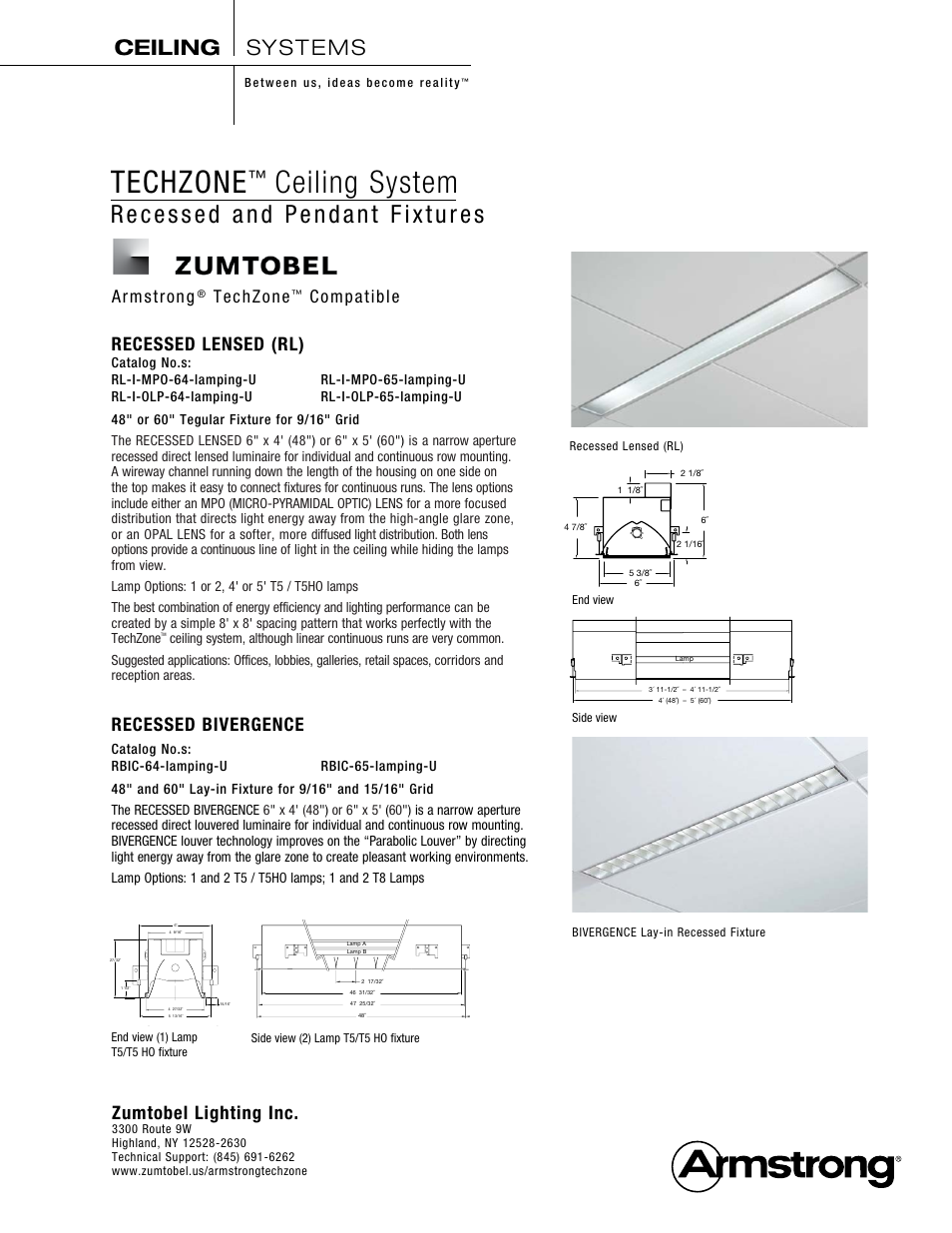 Armstrong World Industries Zumtobel Ceiling Lighting System User Manual | 4 pages