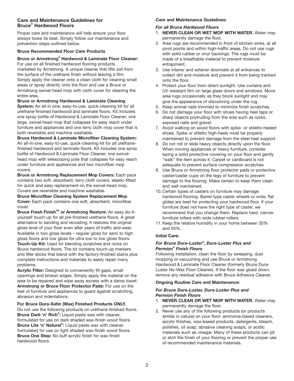 Armstrong World Industries Floor Care User Manual | Page 2 / 7
