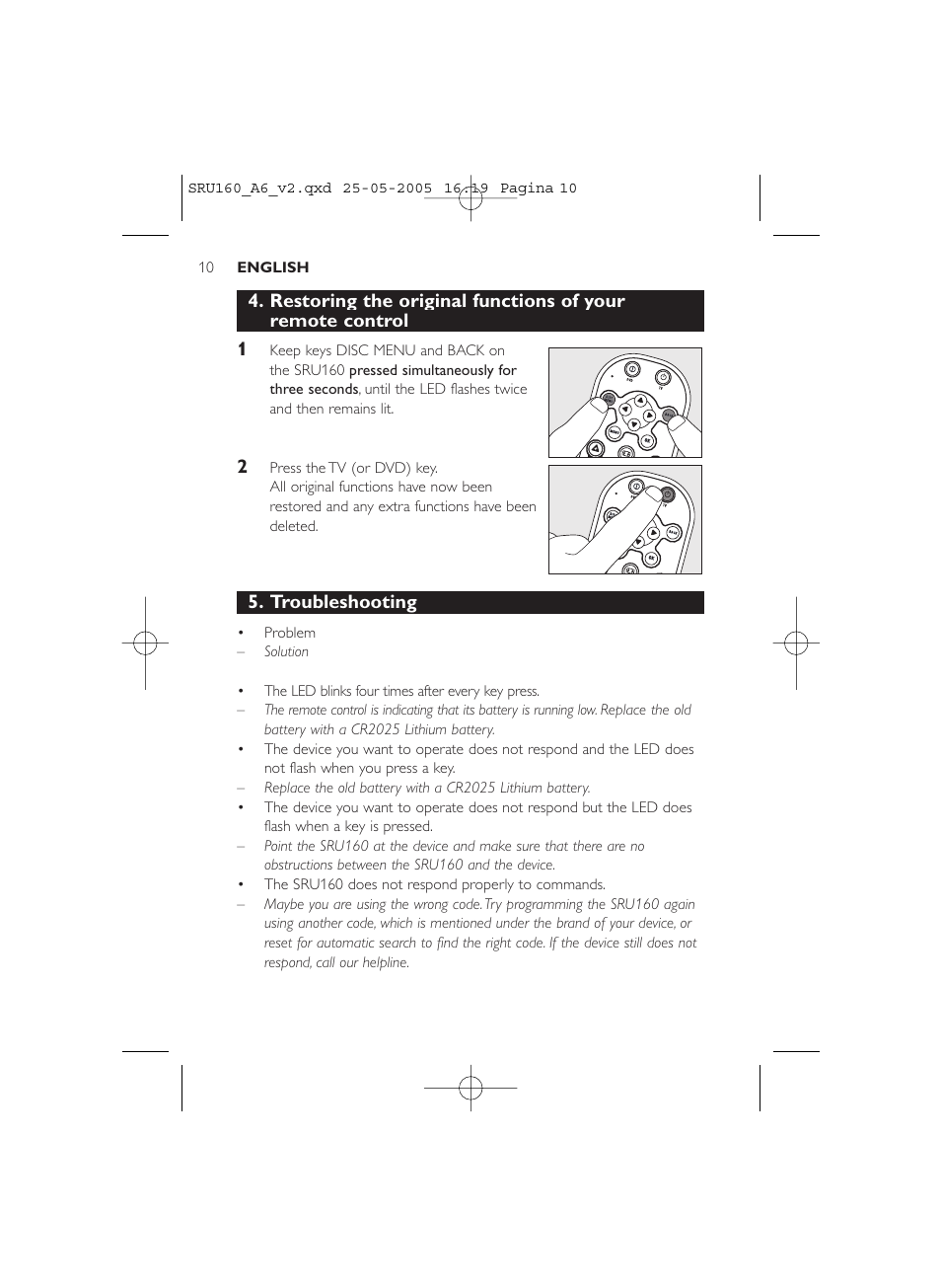 Philips Mando a distancia universal User Manual | Page 10 / 112