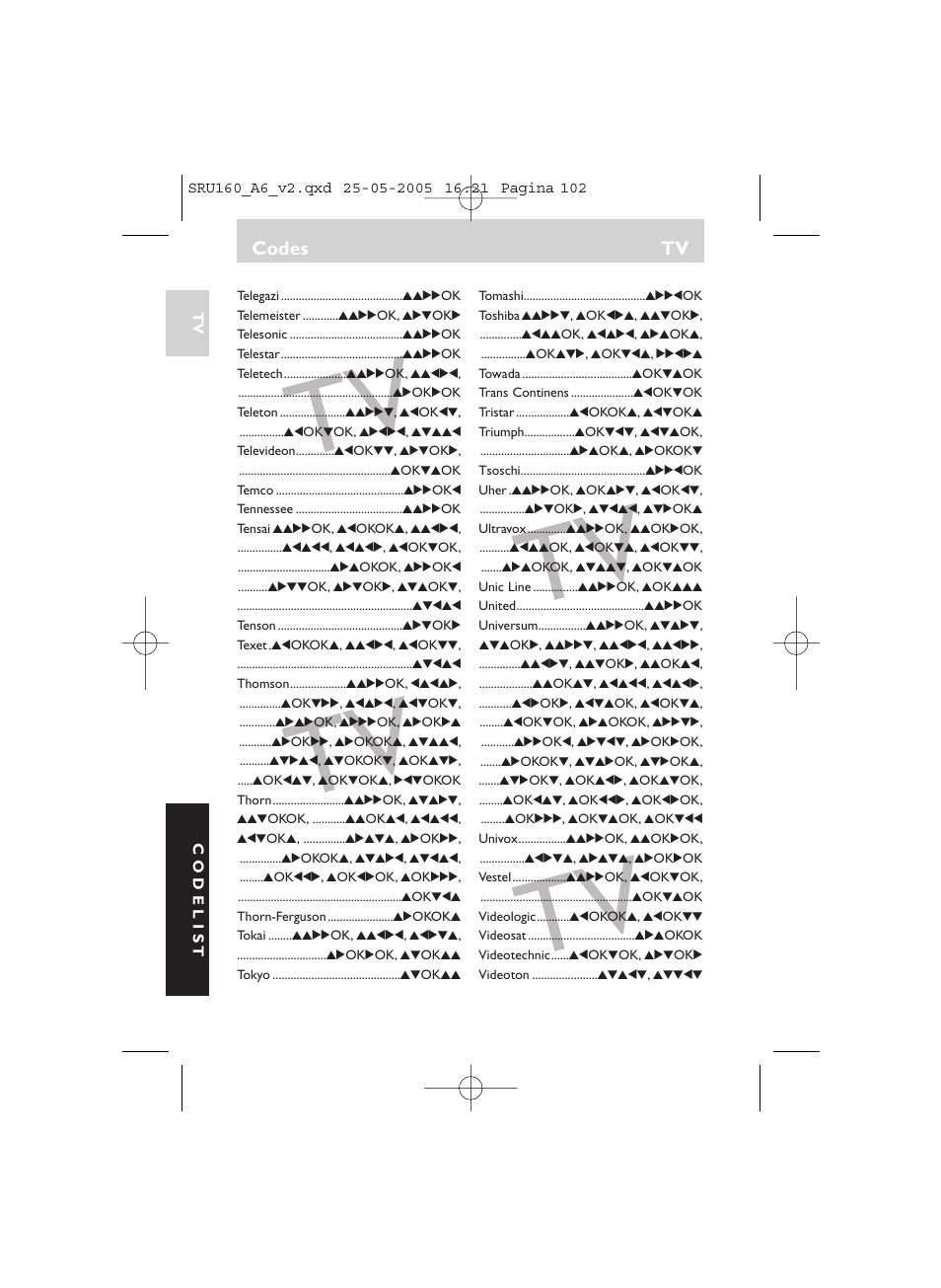Philips Mando a distancia universal User Manual | Page 102 / 112