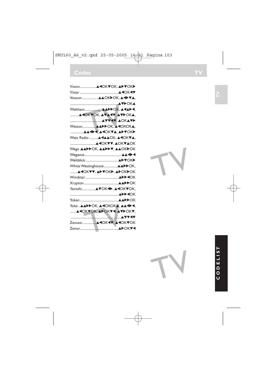 Philips Mando a distancia universal User Manual | Page 103 / 112