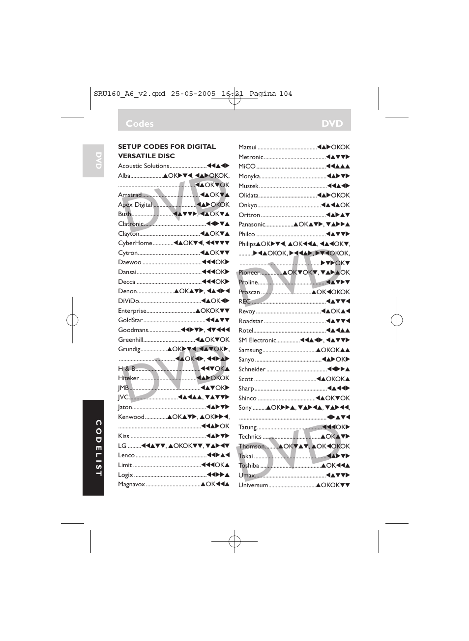 Philips Mando a distancia universal User Manual | Page 104 / 112