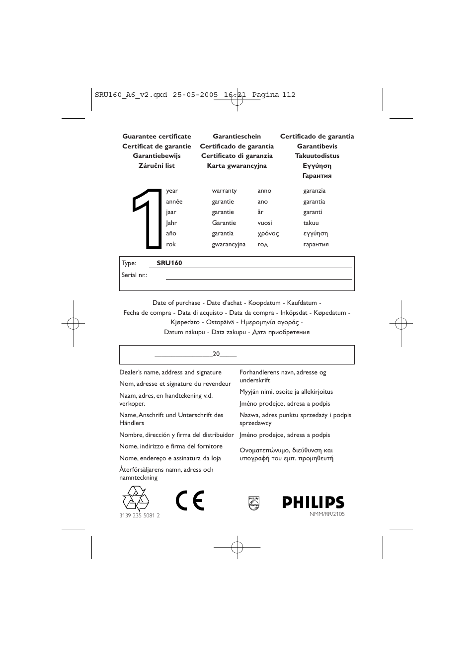 Philips Mando a distancia universal User Manual | Page 112 / 112