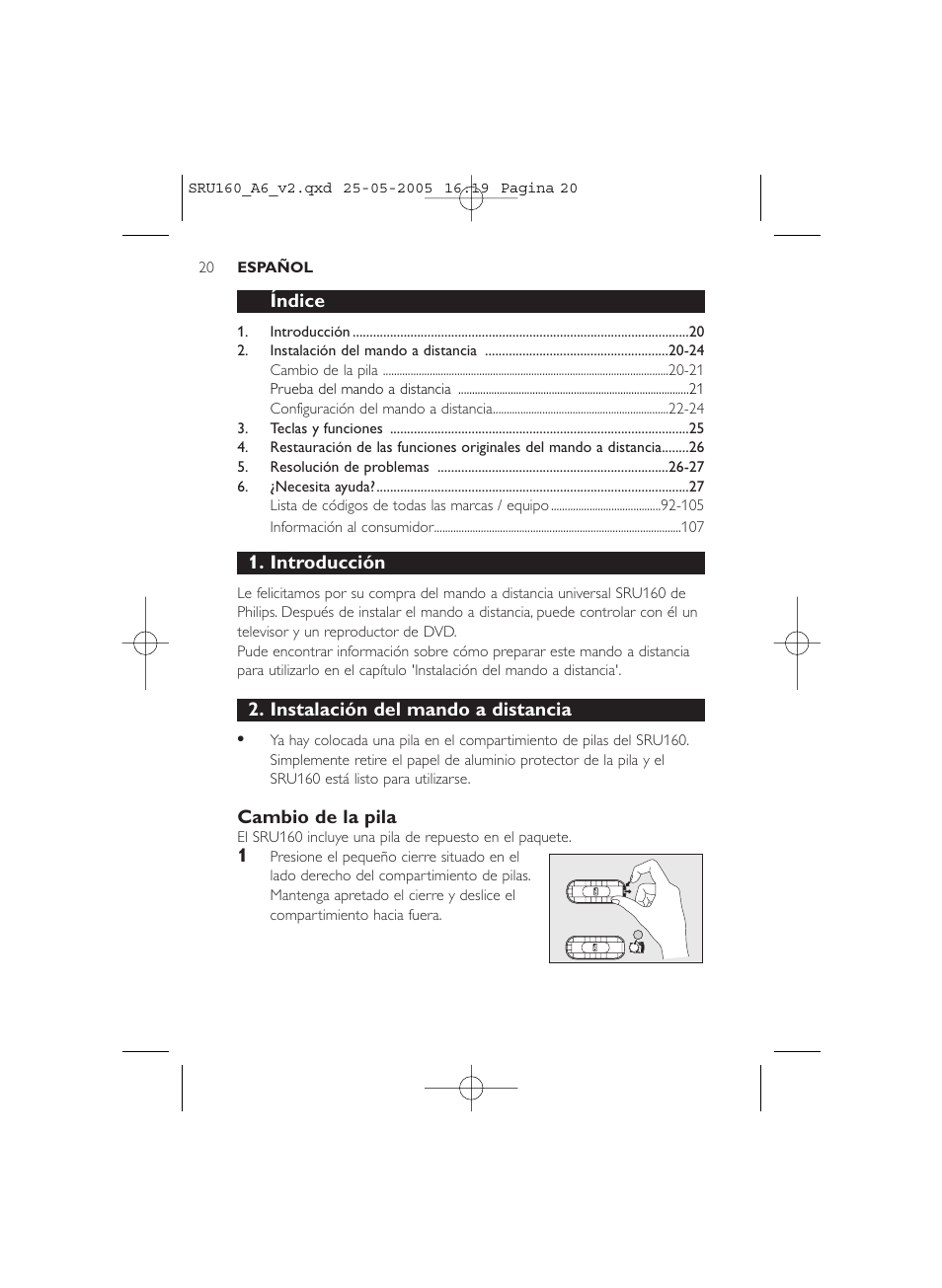 Philips Mando a distancia universal User Manual | Page 20 / 112