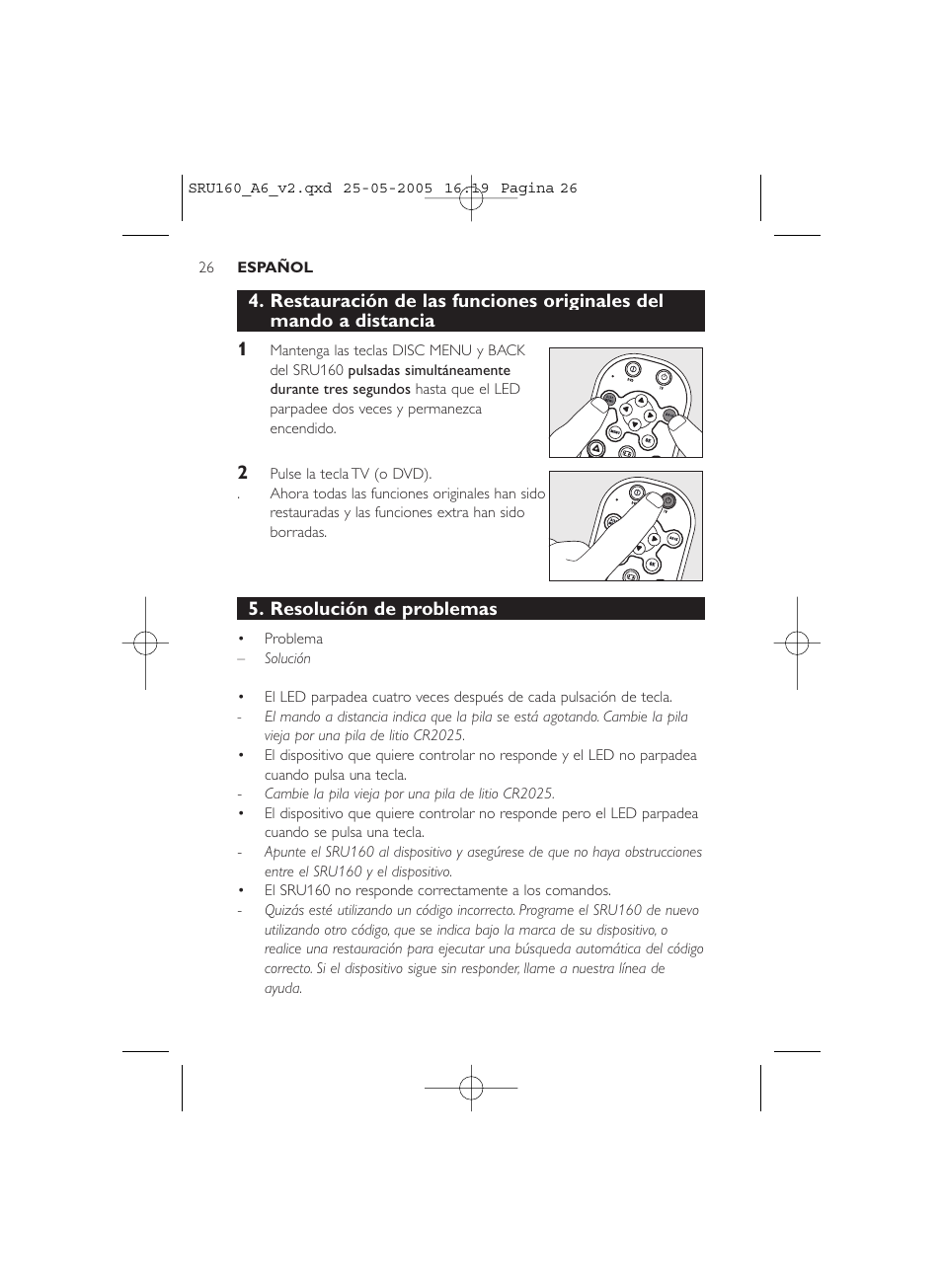 Philips Mando a distancia universal User Manual | Page 26 / 112