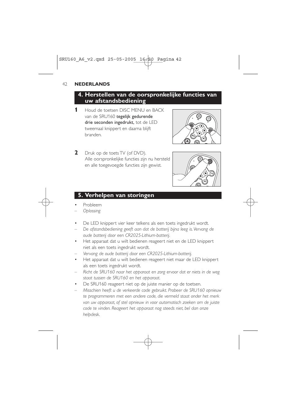 Philips Mando a distancia universal User Manual | Page 42 / 112