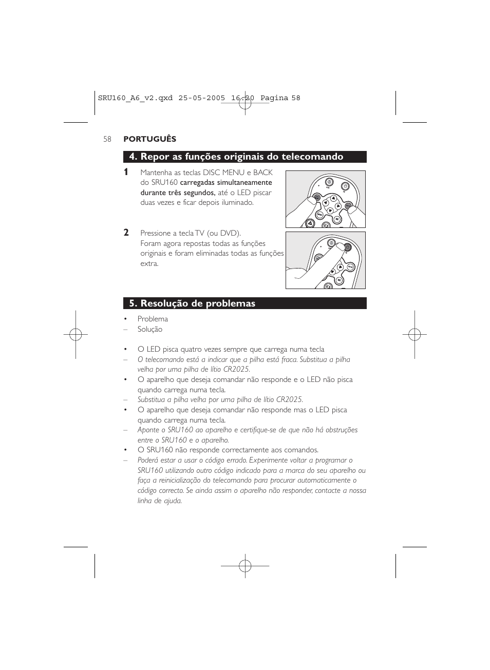 Philips Mando a distancia universal User Manual | Page 58 / 112