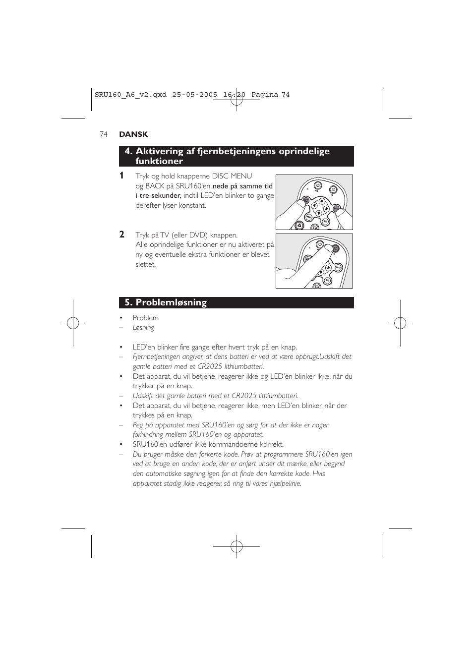 Philips Mando a distancia universal User Manual | Page 74 / 112