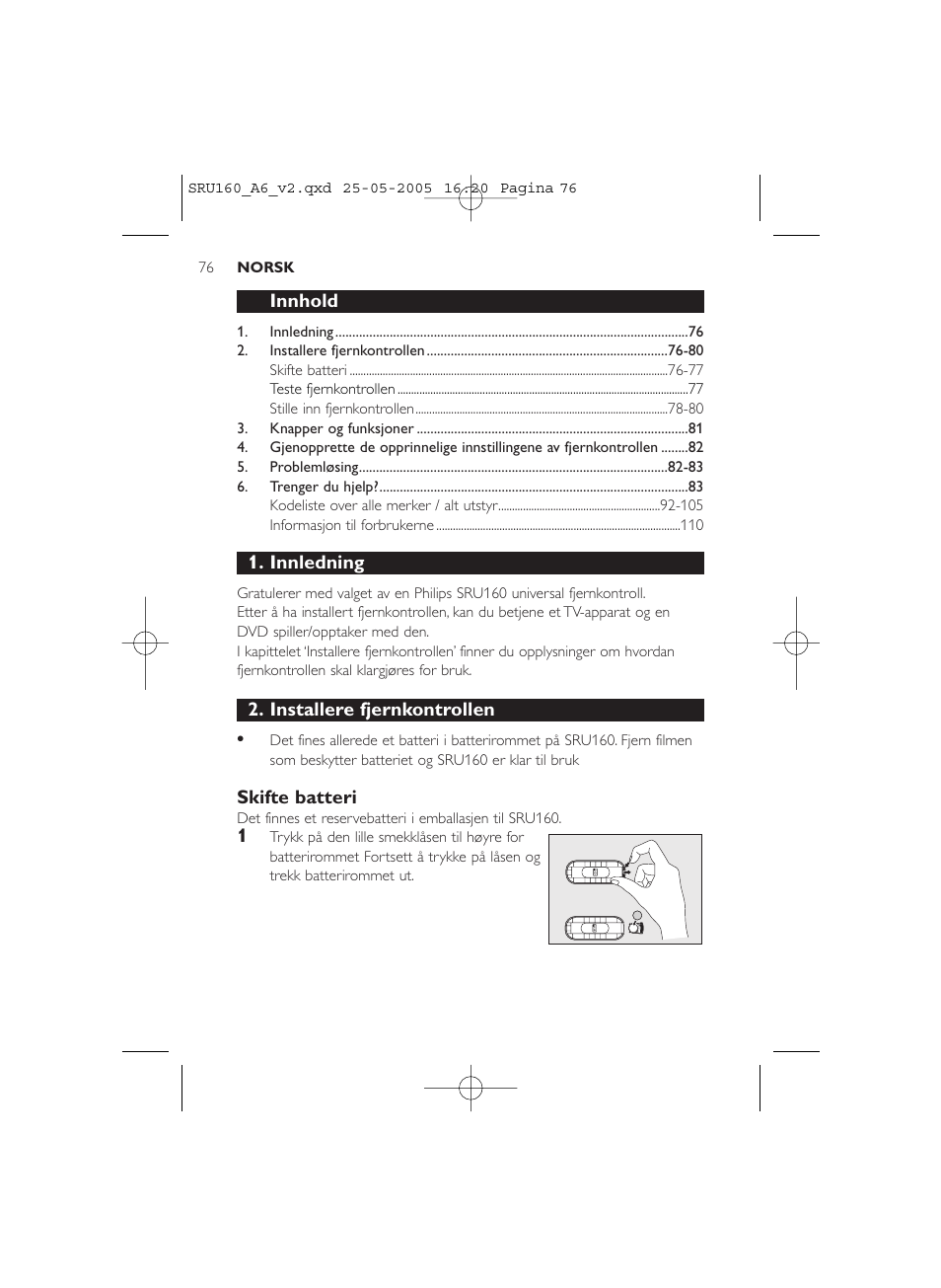 Philips Mando a distancia universal User Manual | Page 76 / 112