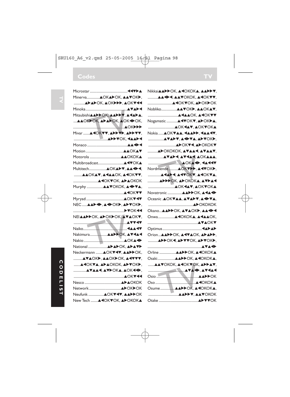 Philips Mando a distancia universal User Manual | Page 98 / 112