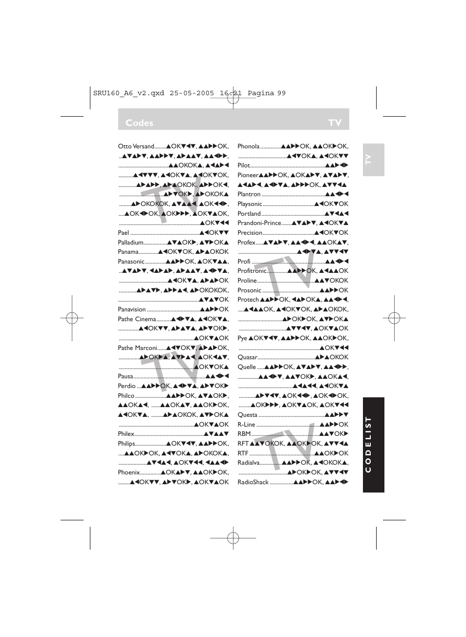 Philips Mando a distancia universal User Manual | Page 99 / 112