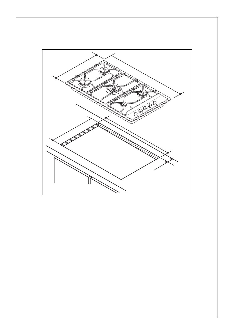 Cut out size, Building in, Building over a cupboard or drawer | AEG 34942G User Manual | Page 17 / 26