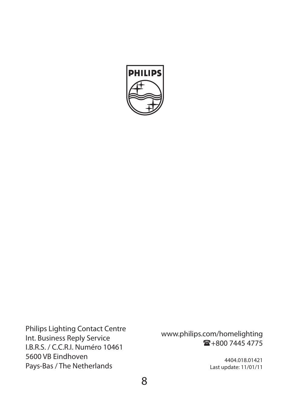 Philips InStyle Plafón User Manual | Page 8 / 8