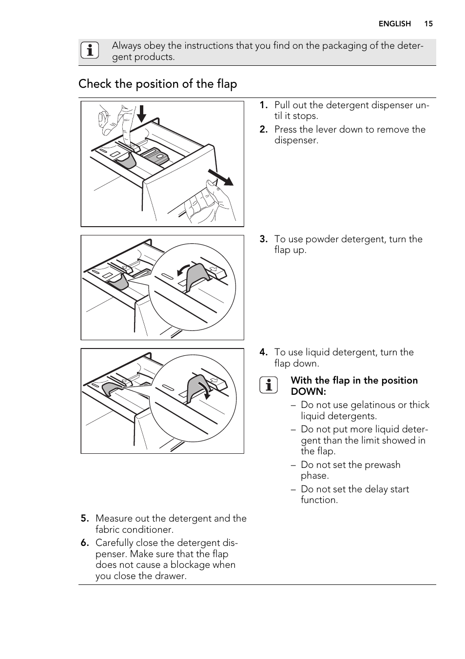 Check the position of the flap | AEG L 75675 FL User Manual | Page 15 / 32