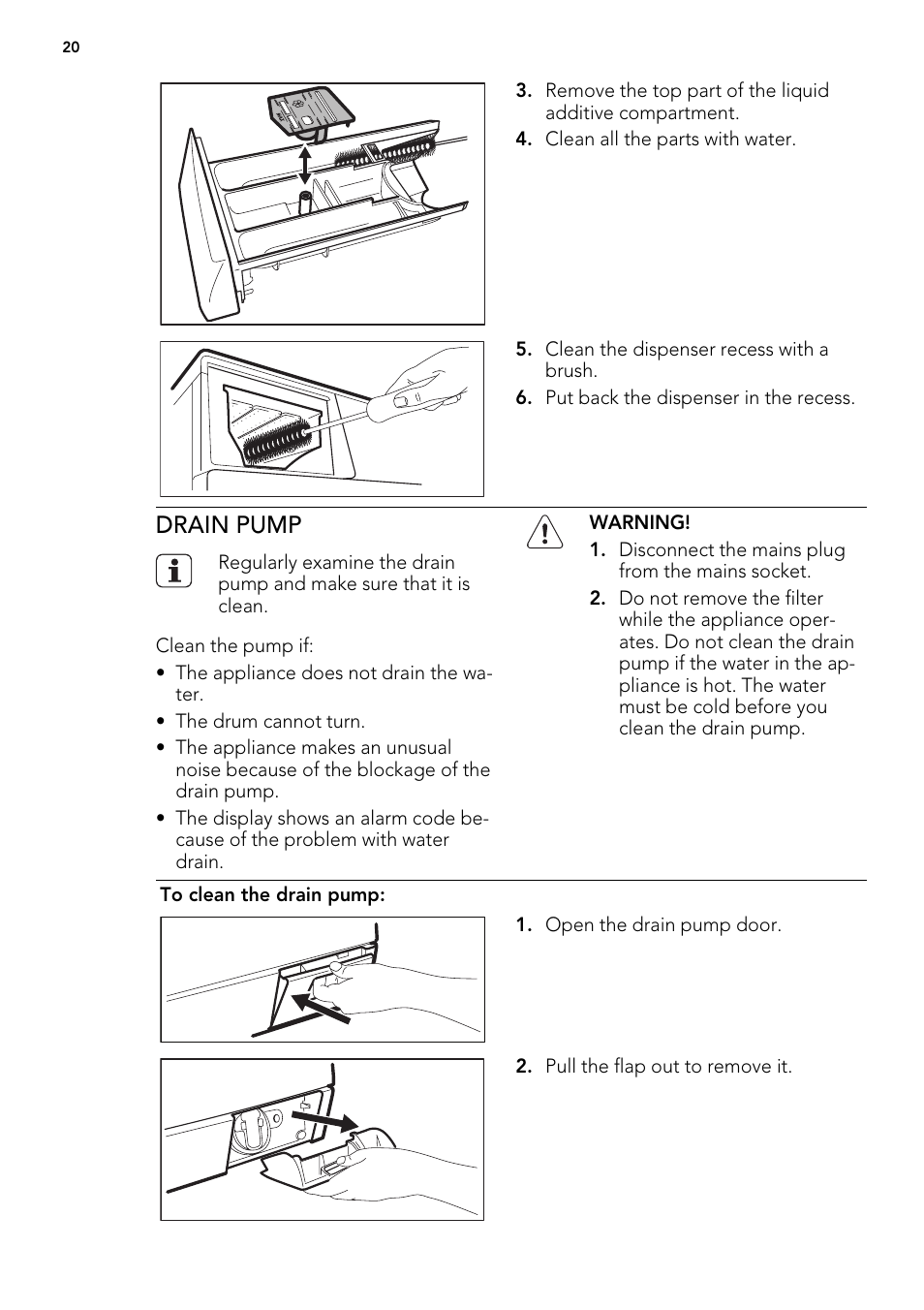 Drain pump | AEG L 75675 FL User Manual | Page 20 / 32