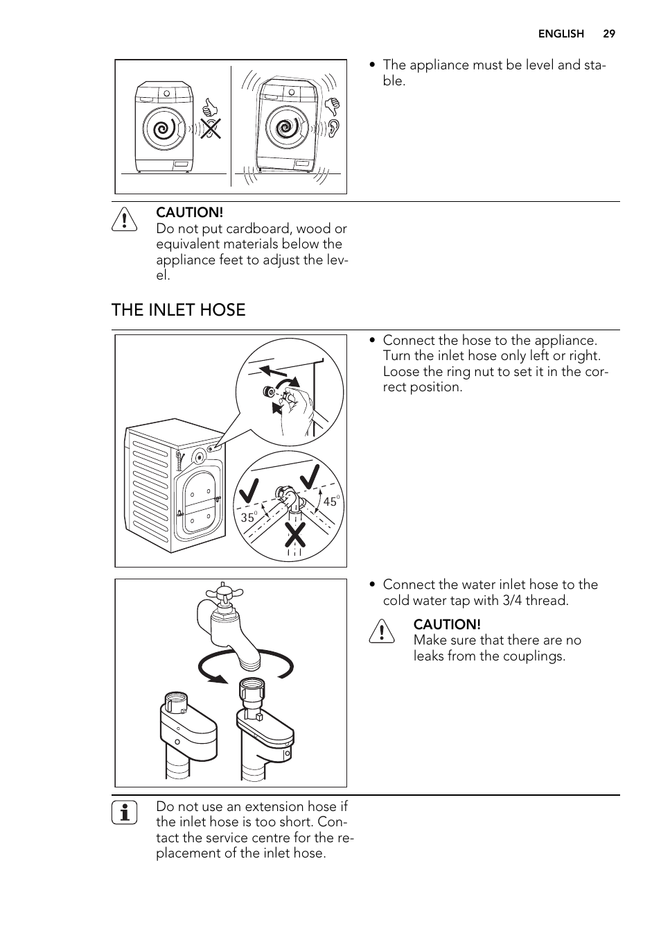 The inlet hose | AEG L 75675 FL User Manual | Page 29 / 32