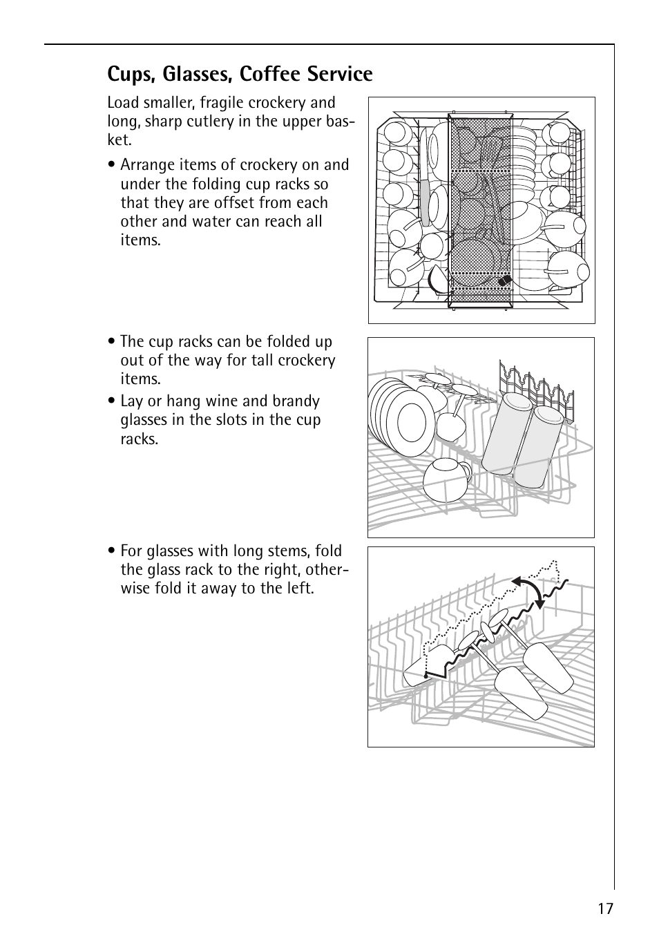 Cups, glasses, coffee service | AEG FAVORIT 60860 User Manual | Page 17 / 48