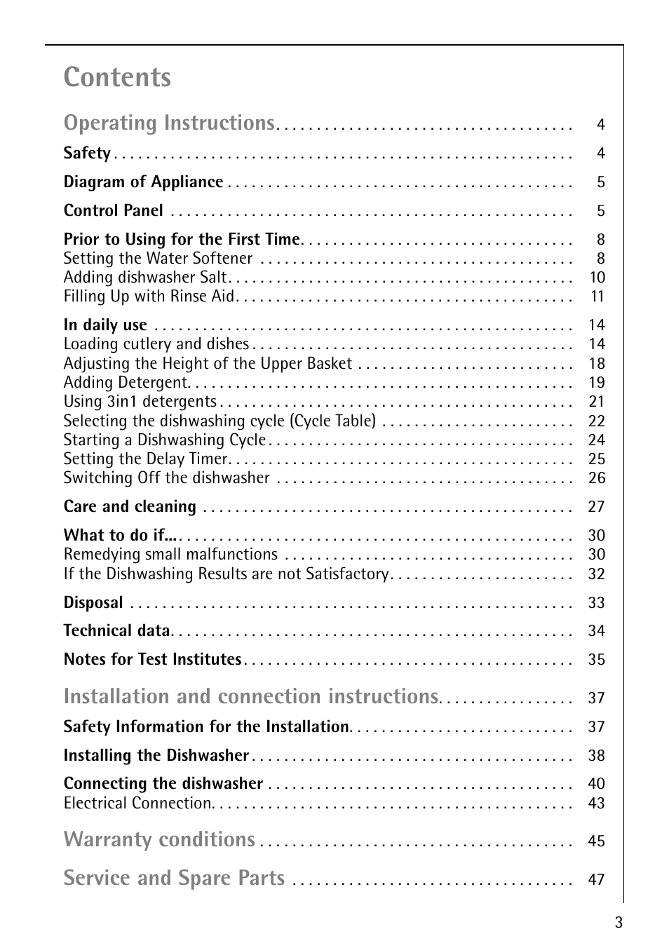 AEG FAVORIT 60860 User Manual | Page 3 / 48