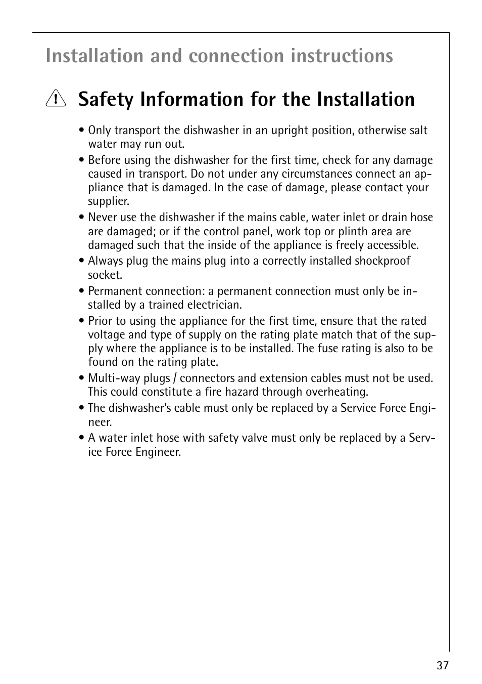 AEG FAVORIT 60860 User Manual | Page 37 / 48