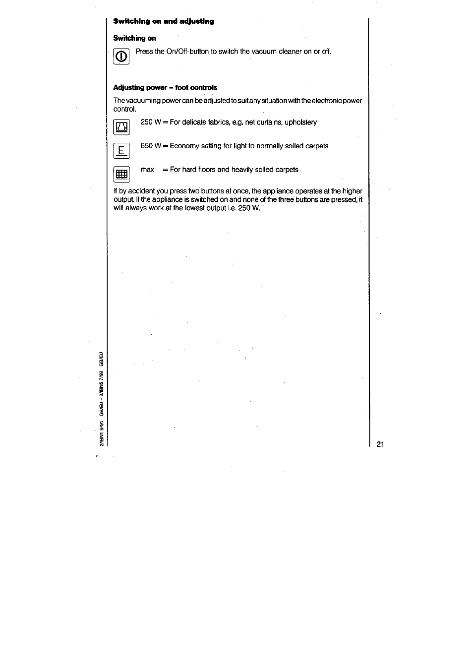 AEG VAMPYR 831I User Manual | Page 9 / 16