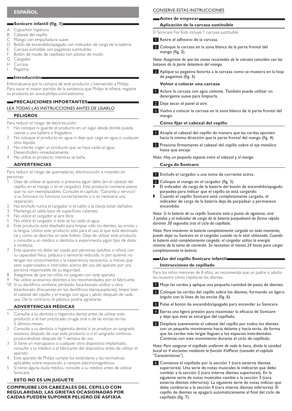 Philips Sonicare For Kids Cepillo dental sónico recargable User Manual | Page 4 / 8